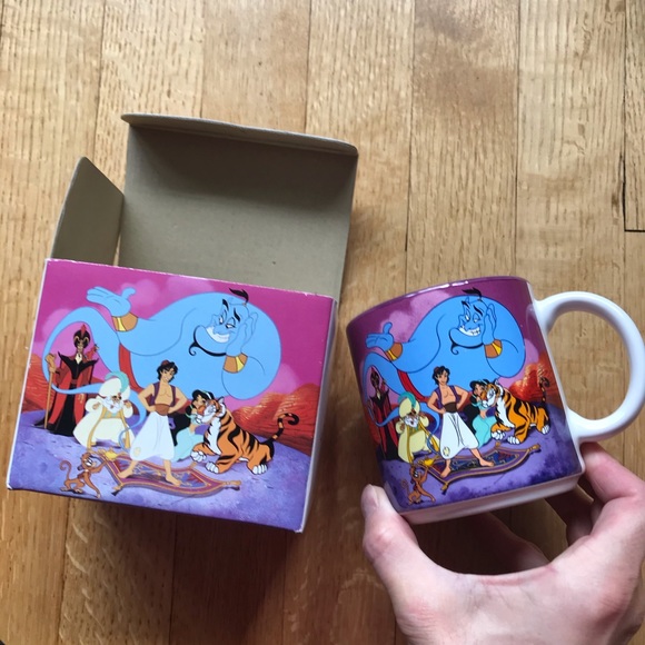 Vtg NIB Mint Walt Disney ALADDIN 1996 Ceramic Mug - Picture 2 of 8